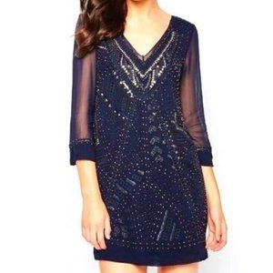 French Connection Evissa shift dress navy size US10